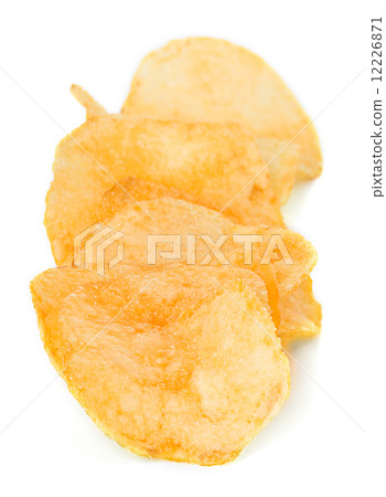 Potato chips isolated on white background 12226871