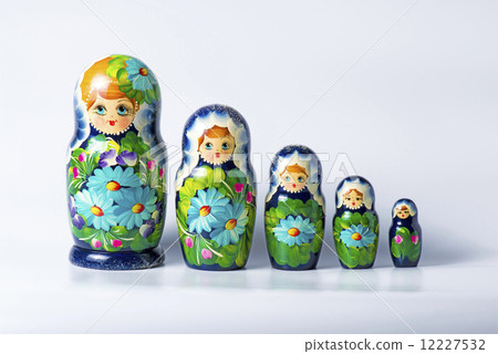 Green matryoshka isolated on white 12227532