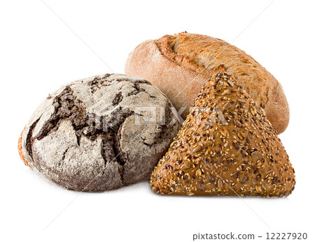 Assortment of baked goods isolated on white background Assortment of baked goods isolated on white background 12227920