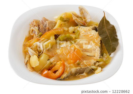 fish stew in the white plate 12228662