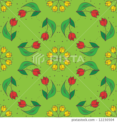 Vector hand drawn tulips seamless pattern. Can be used for wallpapers, pillows, cards, packaging des 12230504