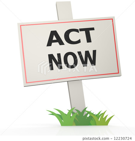 White banner with act now White banner with act now 12230724