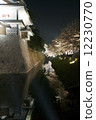 Kanazawa castle at night at night 12230770