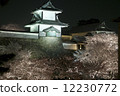 Kanazawa castle at night at night 12230772