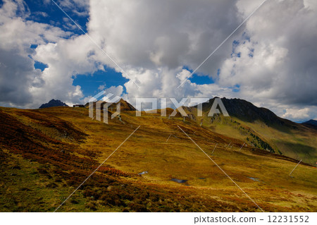 Empty steep sloupe in autumn,Tirol,Austria - HDR Image 12231552