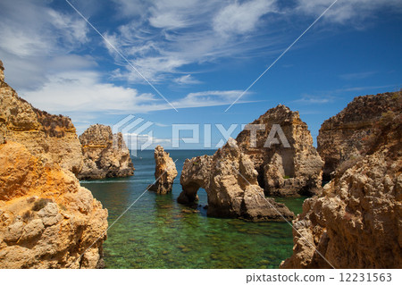 Famous cliffs of Ponta de Piedade, Lagos, Algarve, Portugal 12231563
