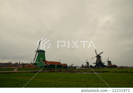 The windmill of Zaancescans, the Netherlands 12231971