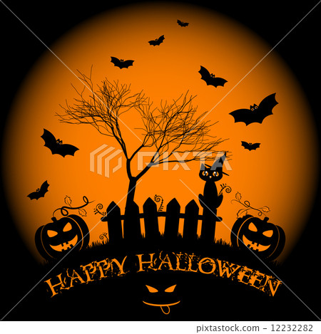 Holiday illustration on theme of Halloween. Wishes for Happy Halloween. Trick or treat 12232282