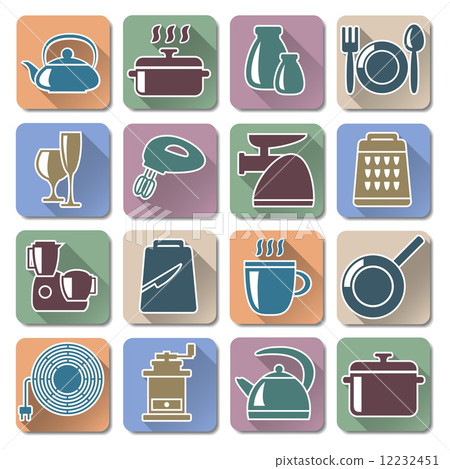 Vector Kitchenware Retro Flat Icons 12232451