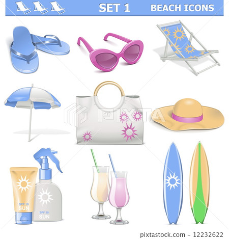 Vector Beach Icons Set 1 12232622