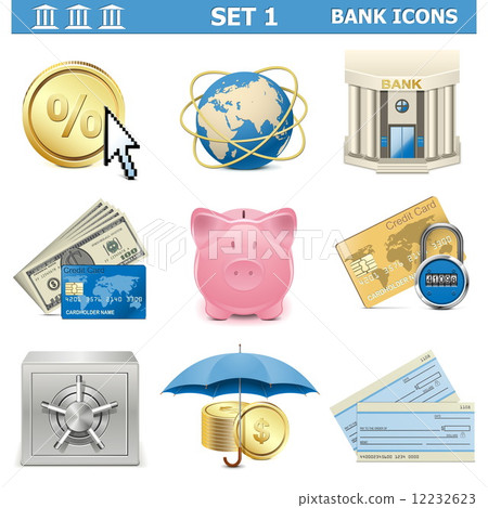 Vector Bank Icons Set 1 12232623
