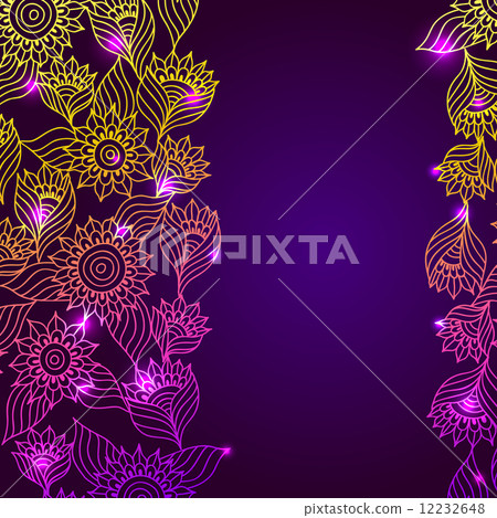 Flaral elegant lace ornament template frame 12232648