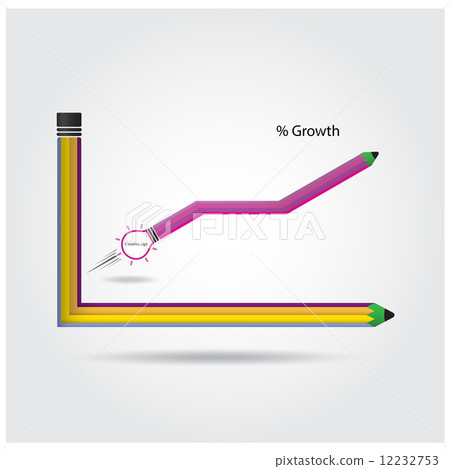 The pencils and graph increase on background 12232753