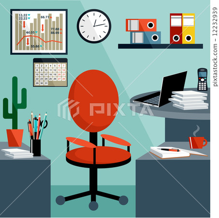 Business workplace with office things, equipment, objects.  12232939