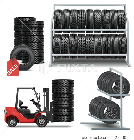 Vector Tire Shop Icons 12233064