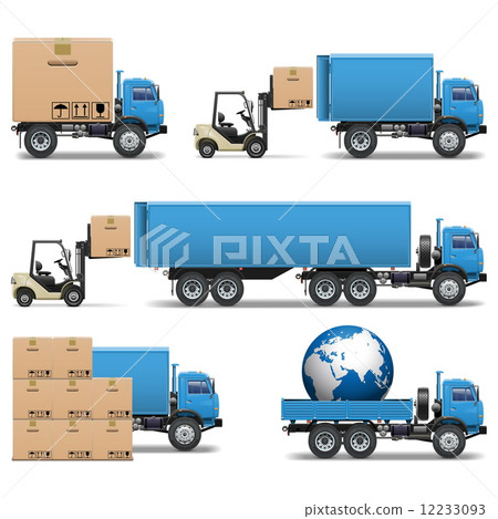 Vector Shipment Trucks Icons Set 2 Vector Shipment Trucks Icons Set 2 12233093