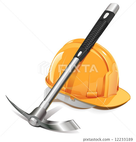 Vector Pickaxe with Helmet Vector Pickaxe with Helmet 12233189