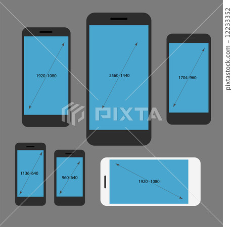 Different modern smartphone resolutions set 12233352