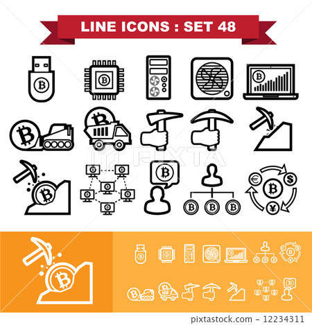 Bitcoin Line icons set 48 Bitcoin Line icons set 48 12234311