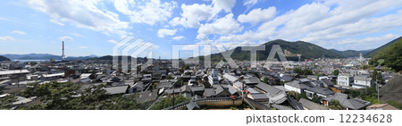 竹原市,Aki no Kyo京都,全景從Fumikonkaku在城市景觀保護區 竹原市,Aki no Kyo京都,全景從Fumikonkaku在城市景觀保護區 12234628
