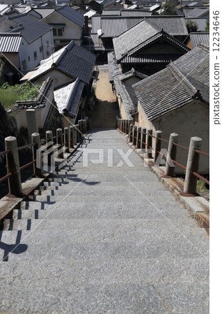 竹原市“城市景觀保護區”從Higashideraji到Hon-的石階 12234646