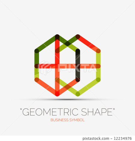 Abstract line composition icon, company logo, 12234976