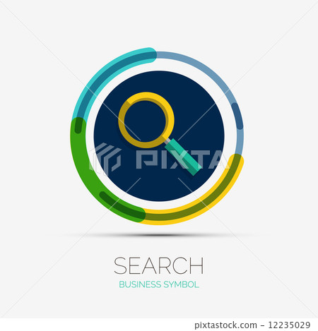 Search icon company logo, minimal design 12235029