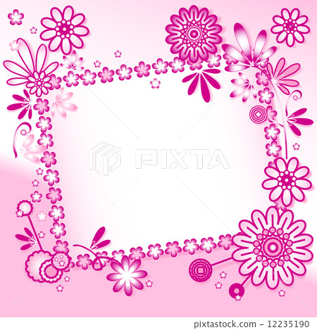 Pink background with floral ornament 12235190