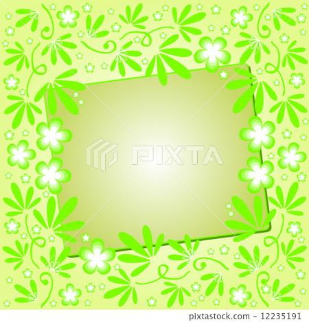 Green background with floral ornament 12235191
