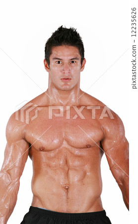 Handsome muscular man isolated on white background Handsome muscular man isolated on white background 12235626