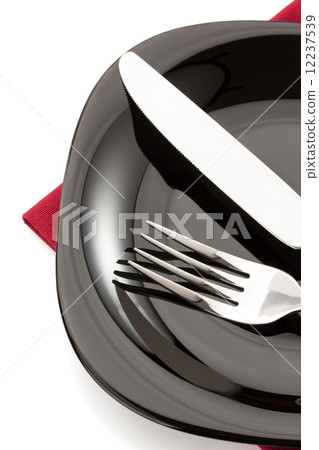 knife and fork on white knife and fork on white 12237539