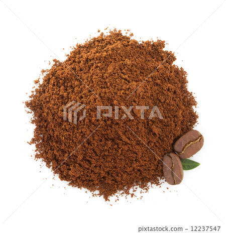 coffee grounds on white 12237547