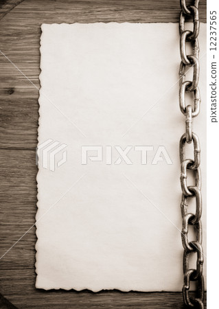 chain and old vintage paper 12237565