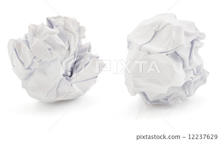 crumpled paper ball on white crumpled paper ball on white 12237629