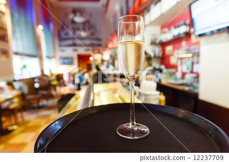 glass of champagne in cafe glass of champagne in cafe 12237709