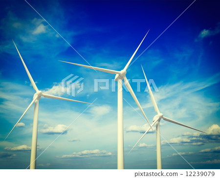 Wind generator turbines in sky Wind generator turbines in sky 12239079