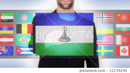 Hand pushing on a touch screen interface 12239240