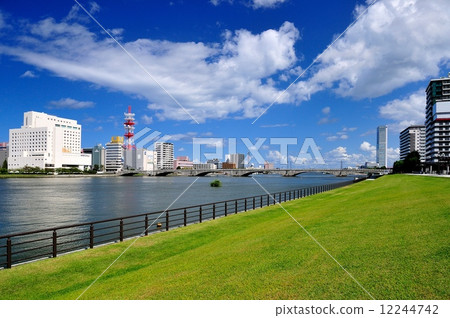 Shinano river and Shinkansenbashi 12244742