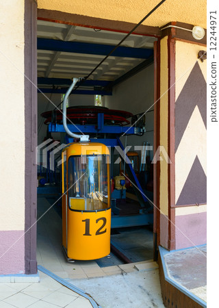 Orange cabin of ropeway Orange cabin of ropeway 12244971