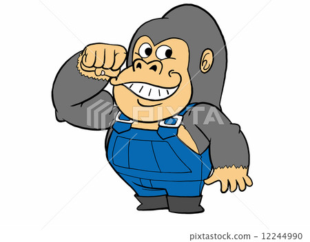 茶眼睛大猩猩姿勢灰色 12244990