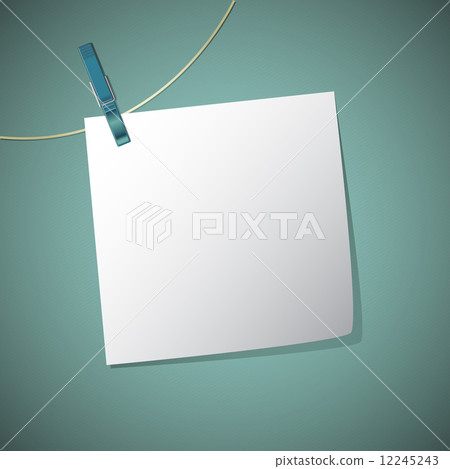 Note paper hang on string with clothes pin, 12245243