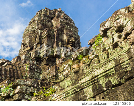 Angkor ruins Encore Tom Bayon temple stone Buddha 12245866