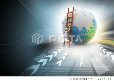 Earth globe and ladder 12246035