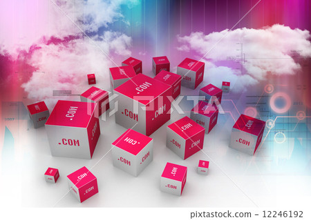 Dot com domain in cubes 12246192