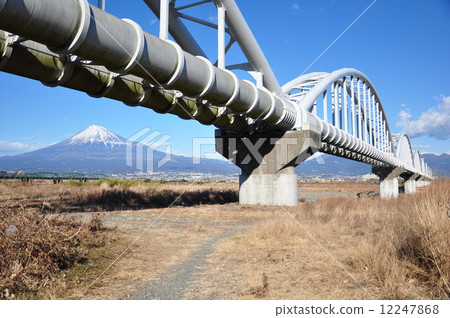 Water pipe bridge and Mt. Fuji Water pipe bridge and Mt. Fuji 12247868