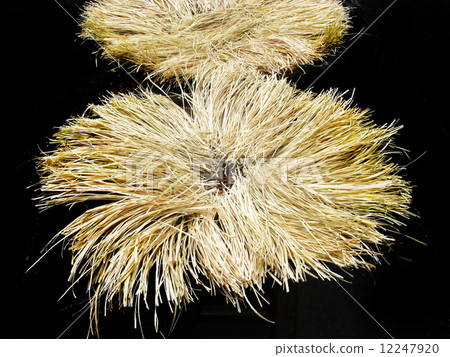cropping arranging brown straw heap on rattan basket in black is cropping arranging brown straw heap on rattan basket in black is 12247920