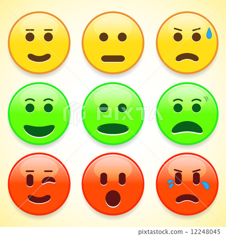 Set of colourful emoticon icons 12248045