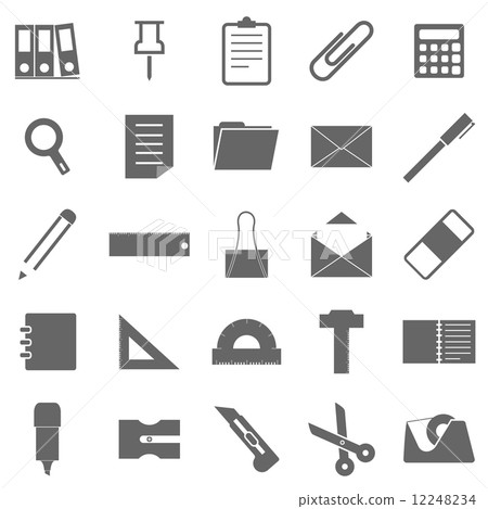 Stationary icons on white background 12248234