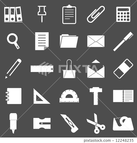 Stationary icons on gray background 12248235