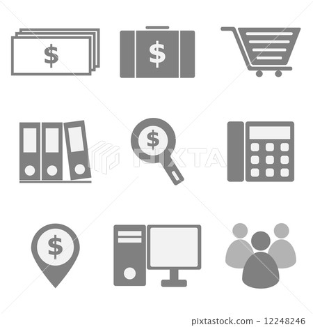 Set of business icons on white background Set of business icons on white background 12248246